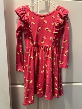 Tea Collection Pink Long-Sleeve Floral Ruffle Dress NWT